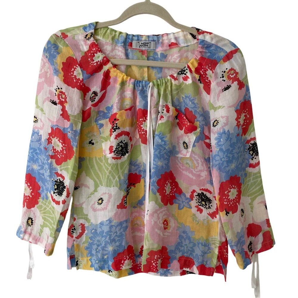 Floral 100% Bamboo Top by New Man Collection Size 36F (Small)‎ Made in France